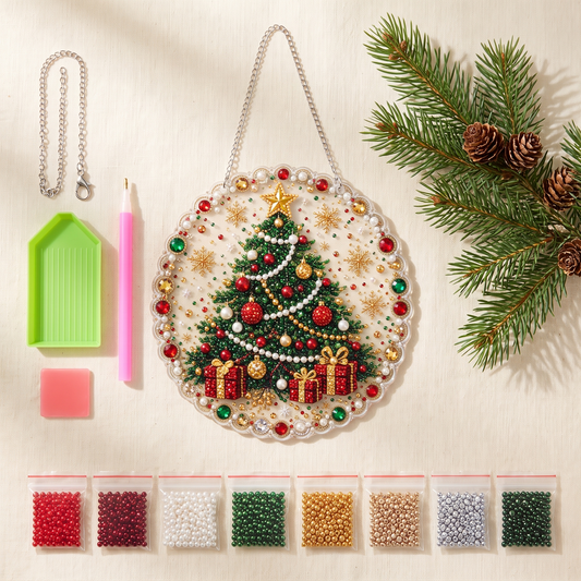Christmas Tree DIY pearl ornament kit contents