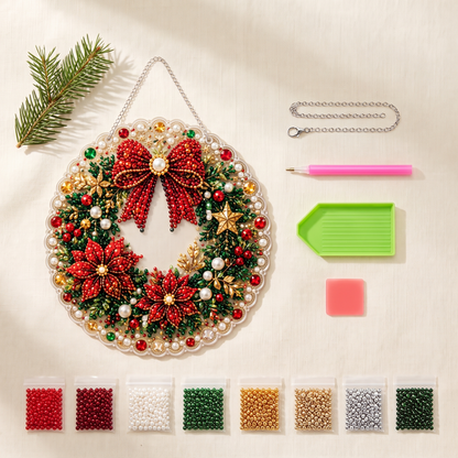 Wreath DIY pearl ornament kit contents